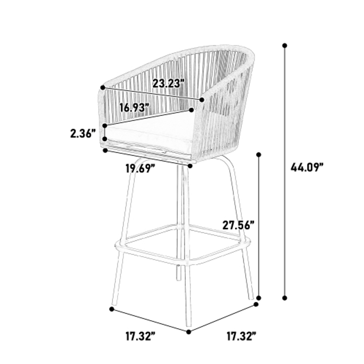 3pcs Outdoor Height Bar Set Grey