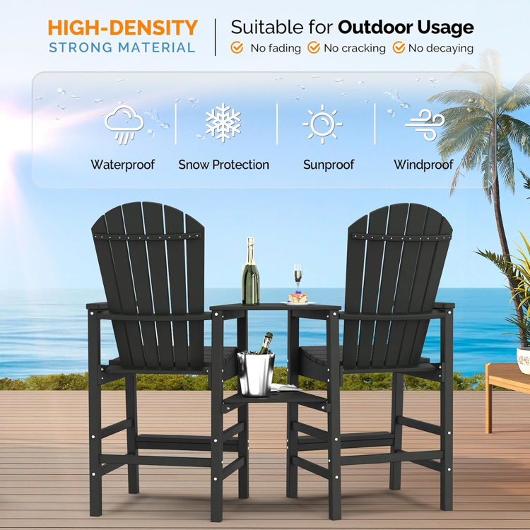 Tall Adirondack Chairs Set of 2 Black