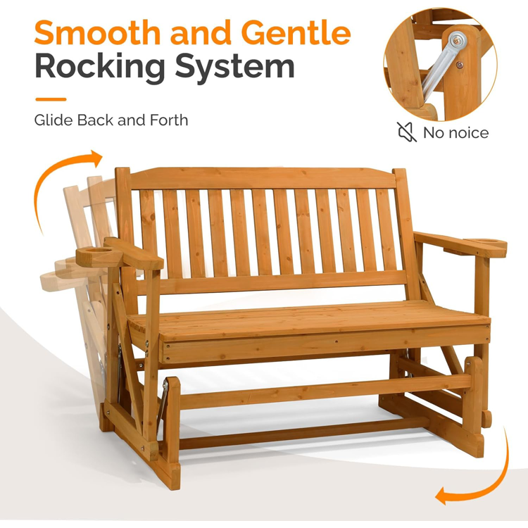 2-Person Outdoor Glider Bench - 2 wood options