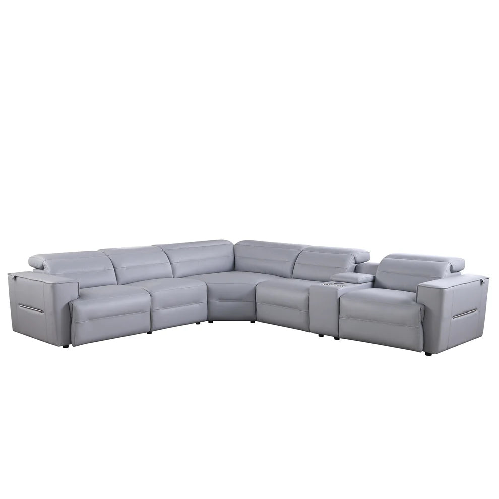Nexus MI‑1260 Power Reclining Sectional Sofa - White, Light Blue or Brown