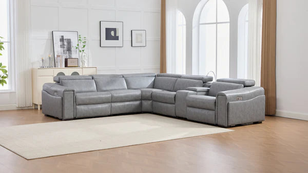 S681 Modern Power Recliner Sectional - Black or Grey