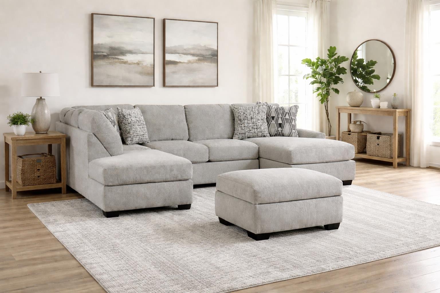 110 embrace platinum oversized sectional – Trinity Furniture Direct