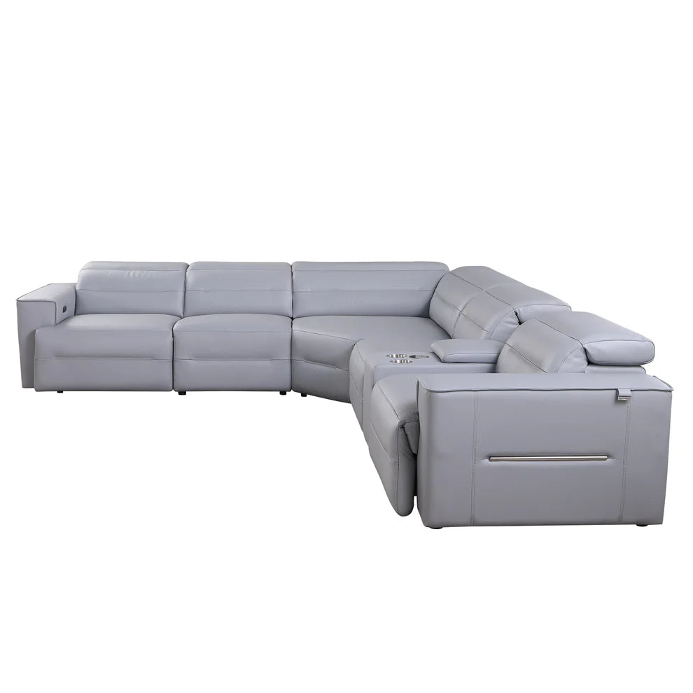 Nexus MI‑1260 Power Reclining Sectional Sofa - White, Light Blue or Brown