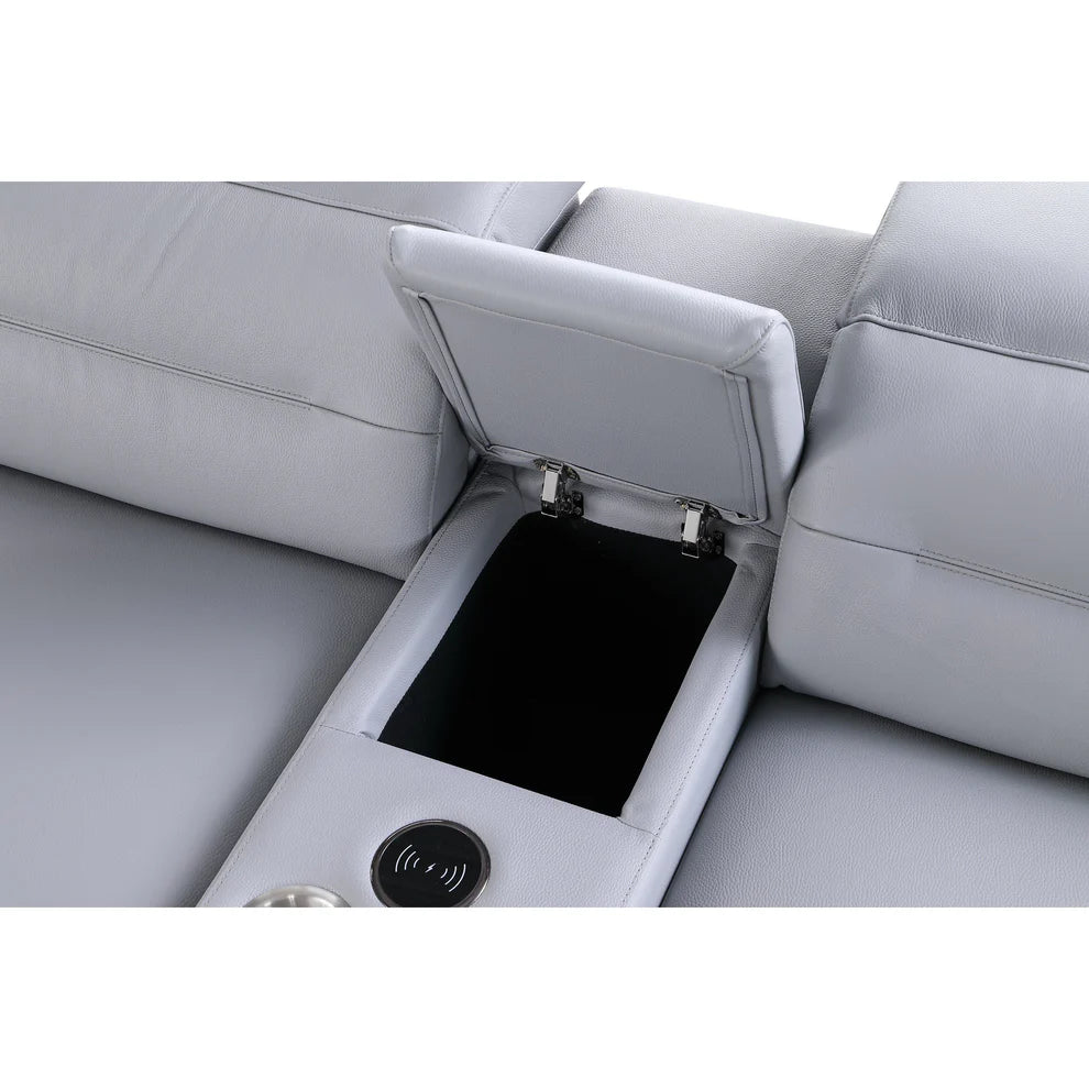 Nexus MI‑1260 Power Reclining Sectional Sofa - White, Light Blue or Brown