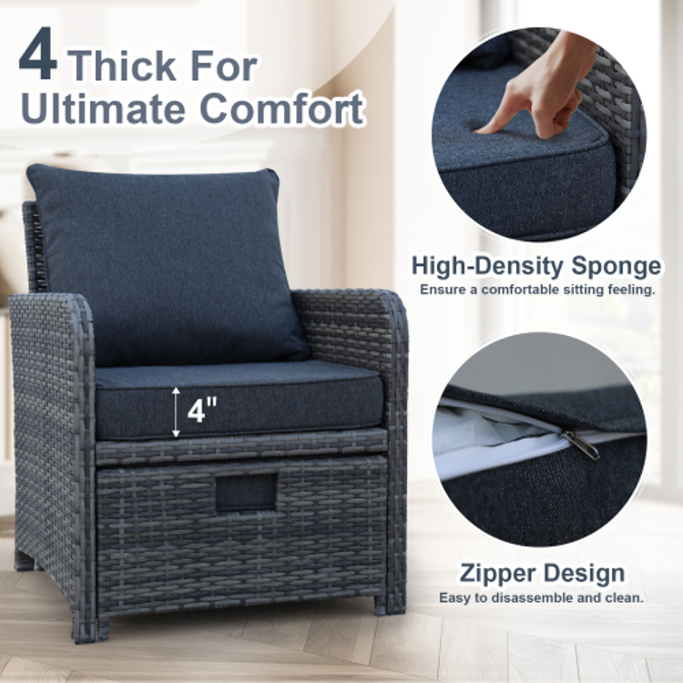 5pcs Patio Furniture Set Grey