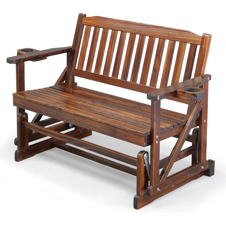 2-Person Outdoor Glider Bench - 2 wood options