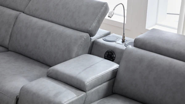 S681 Modern Power Recliner Sectional - Black or Grey