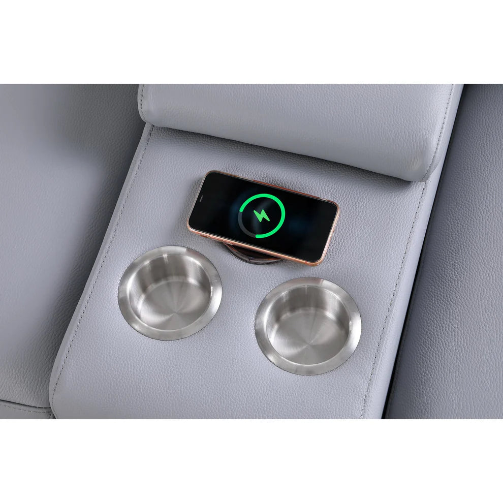 Nexus MI‑1260 Power Reclining Sectional Sofa - White, Light Blue or Brown