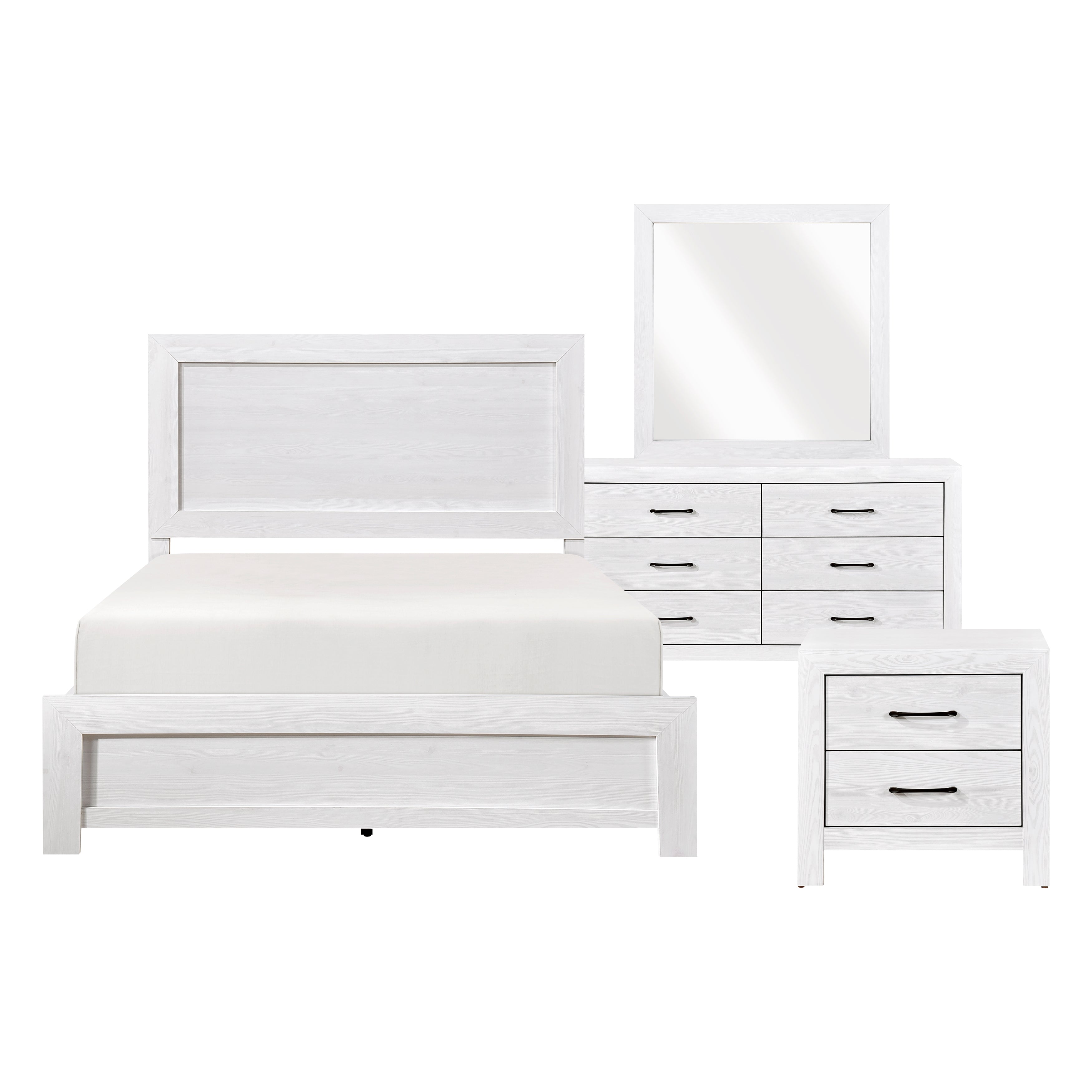 1534 Rustic White Bedroom Set