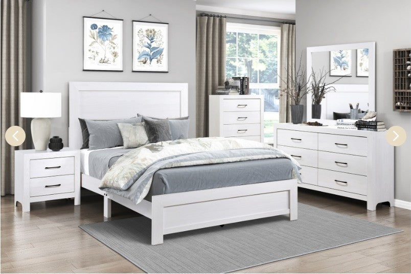 1534 Rustic White Bedroom Set