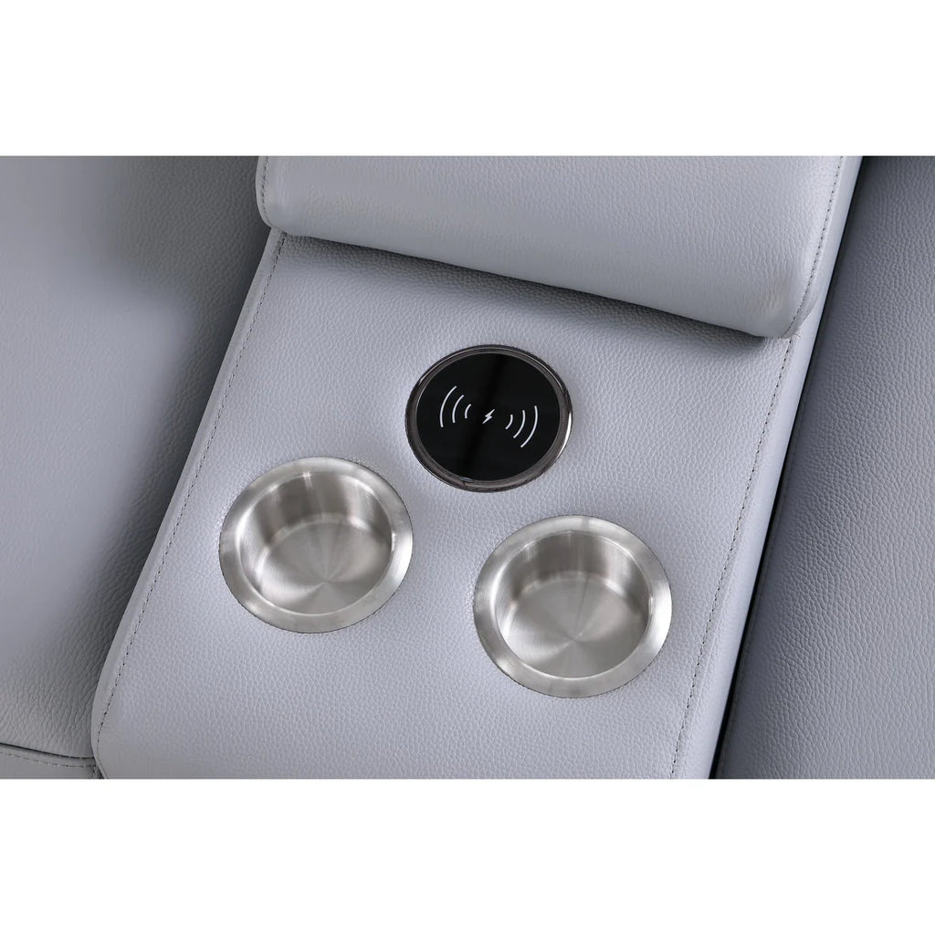 Nexus MI‑1260 Power Reclining Sectional Sofa - White, Light Blue or Brown