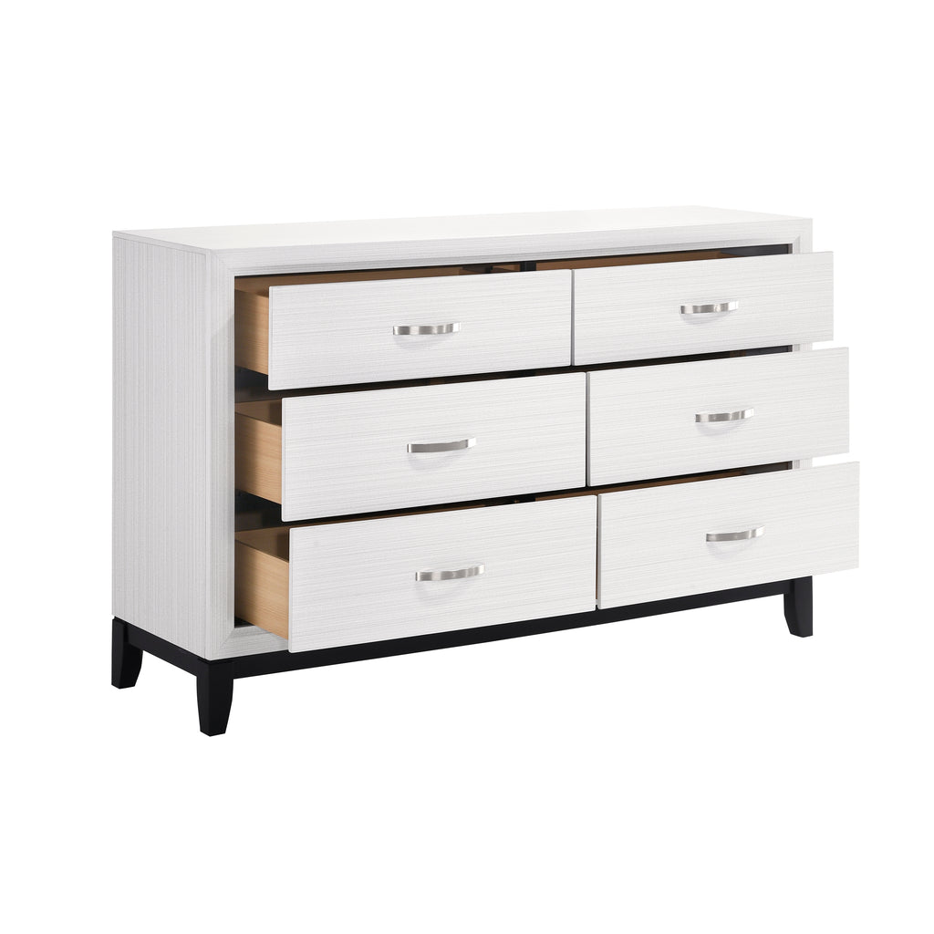 1645 Contemporary White 4‑Pc Bedroom Set
