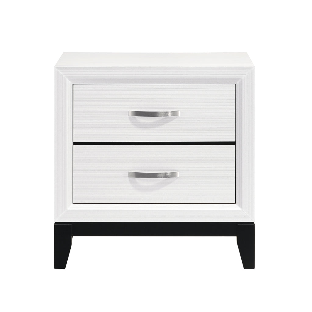 1645 Contemporary White 4‑Pc Bedroom Set