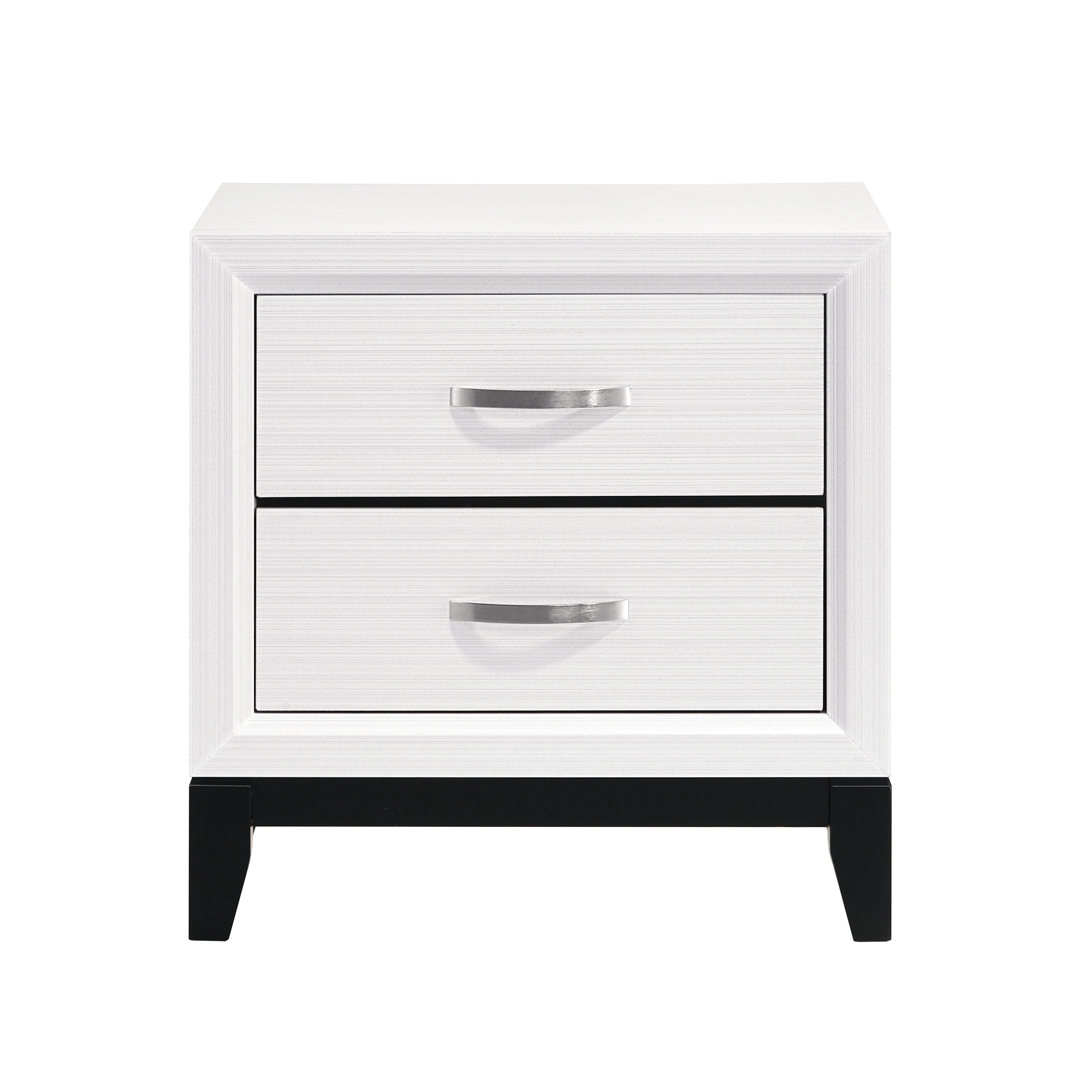 1645 Contemporary White 4‑Pc Bedroom Set