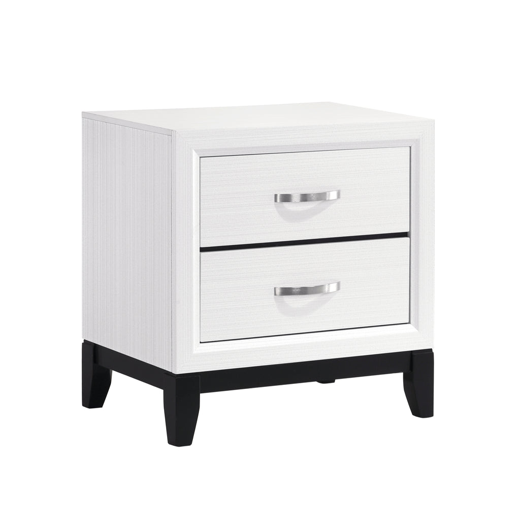 1645 Contemporary White 4‑Pc Bedroom Set