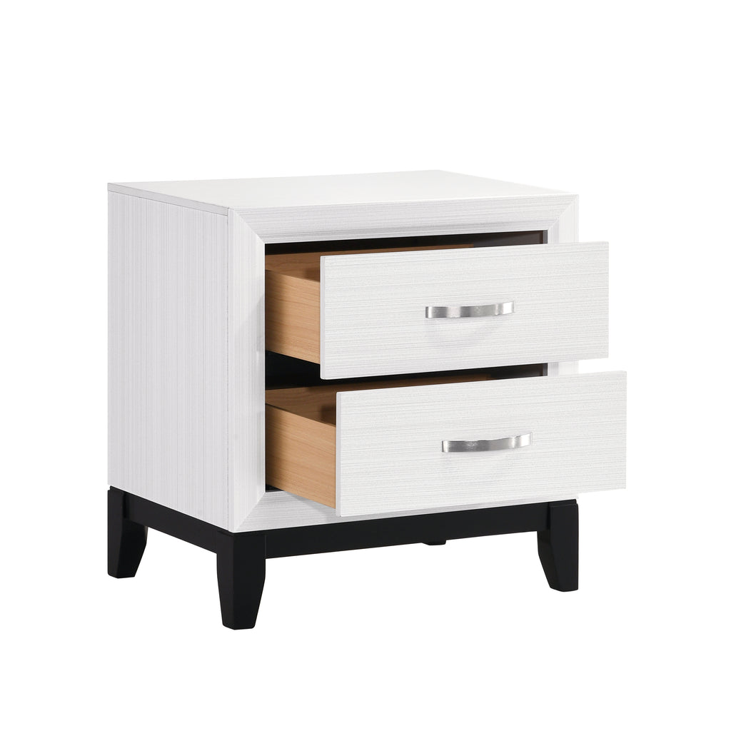 1645 Contemporary White 4‑Pc Bedroom Set