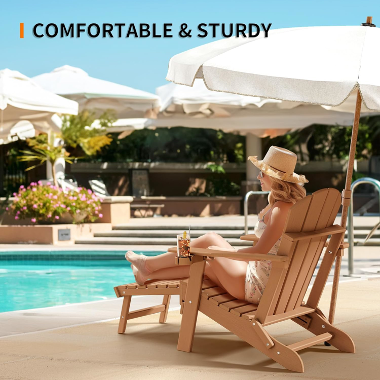 30in Back-Adjustable Folding Chairs Teak