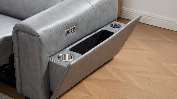 S681 Modern Power Recliner Sectional - Black or Grey