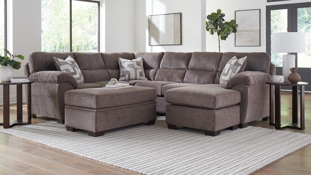 1700 Cymbal Nutmeg sectional by Simmons