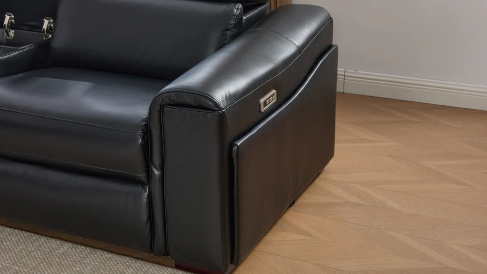 S681 Modern Power Recliner Sectional - Black or Grey