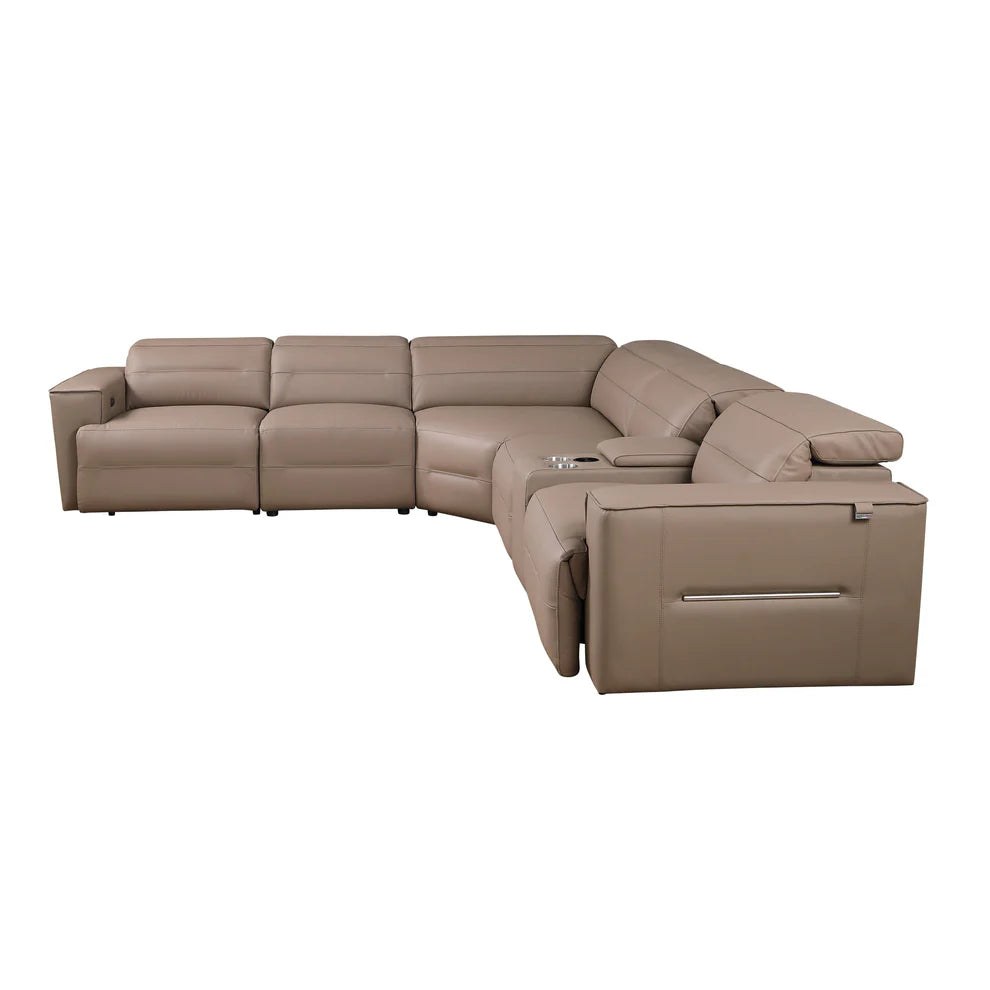 Nexus MI‑1260 Power Reclining Sectional Sofa - White, Light Blue or Brown