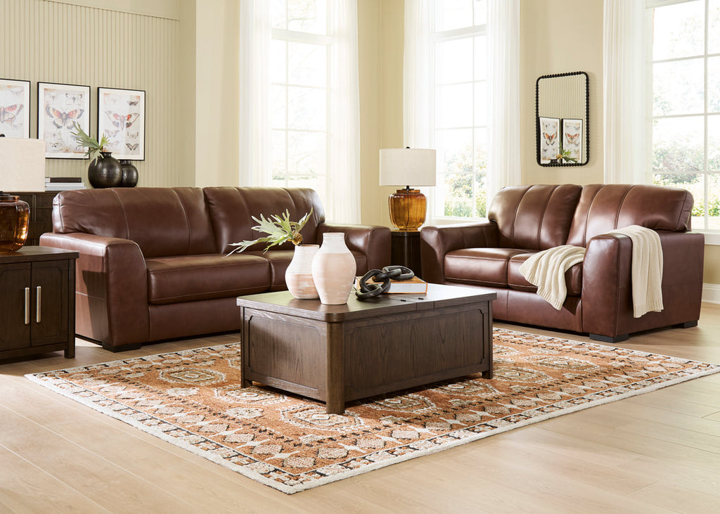 Ashley 729-07 Sofa & Loveseat Set (TOP-GRAIN)