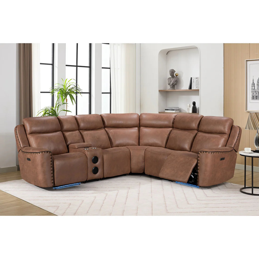 Romi S7900 Reclining Sectional Sofa - Grey or Brown