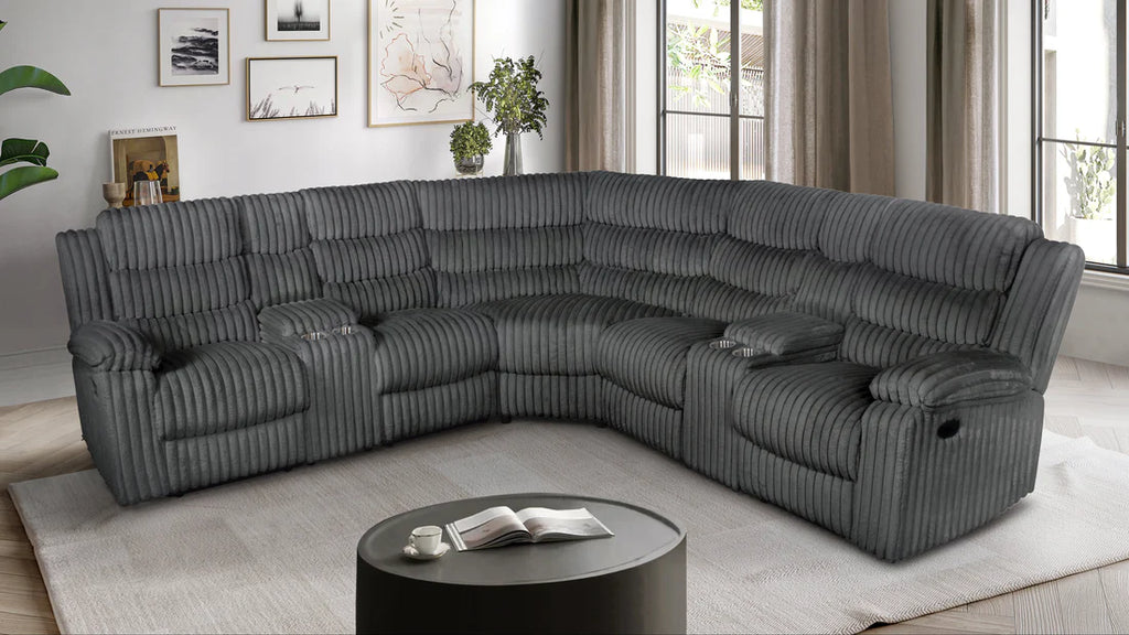 S3672 Calantha Power Reclining Sectional - Grey, Black or Cream