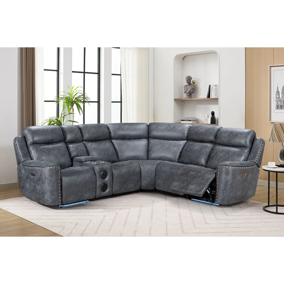 Romi S7900 Reclining Sectional Sofa - Grey or Brown