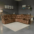 Samuel S4002 Power Reclining Sectional - Brown