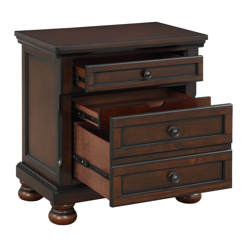 2159 Wire brushed Antique brown platform bedroom set