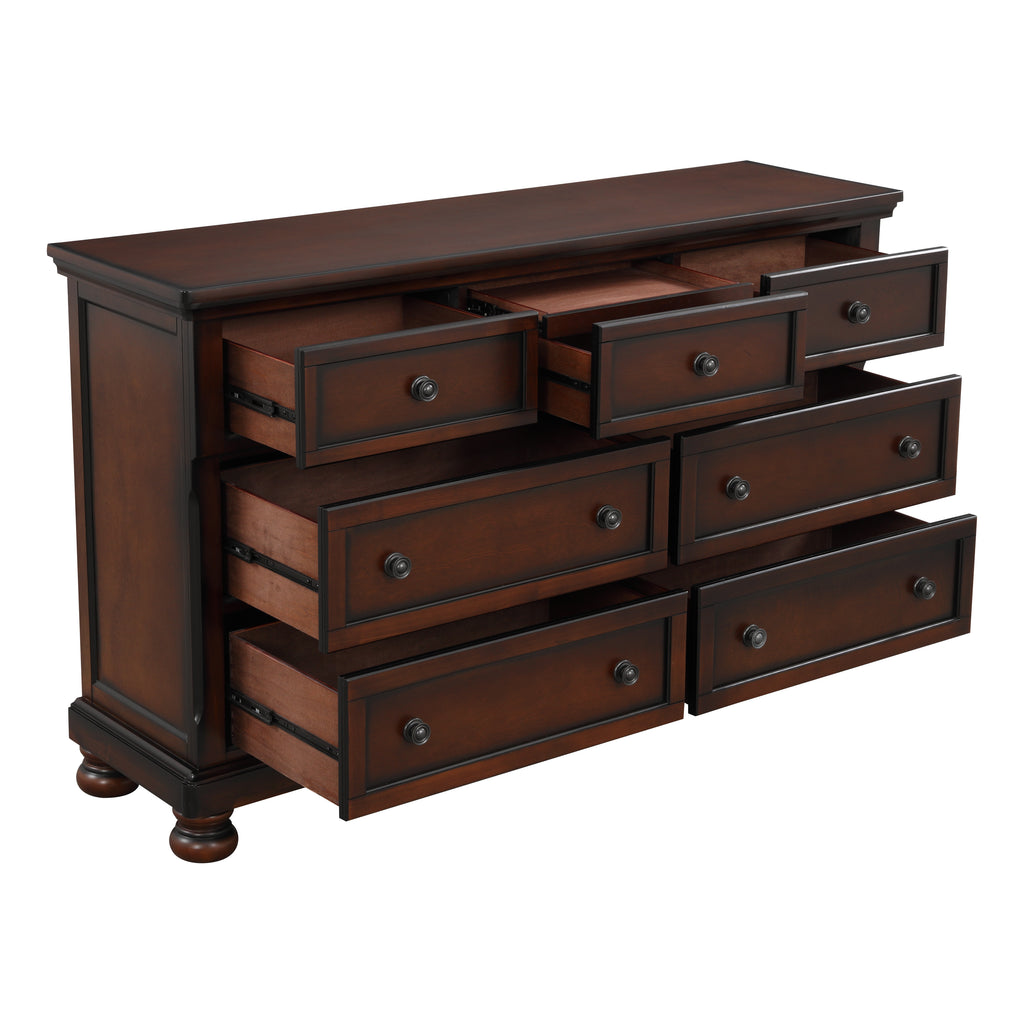 2159 Wire brushed Antique brown platform bedroom set