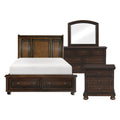 2159 Wire brushed Antique brown platform bedroom set