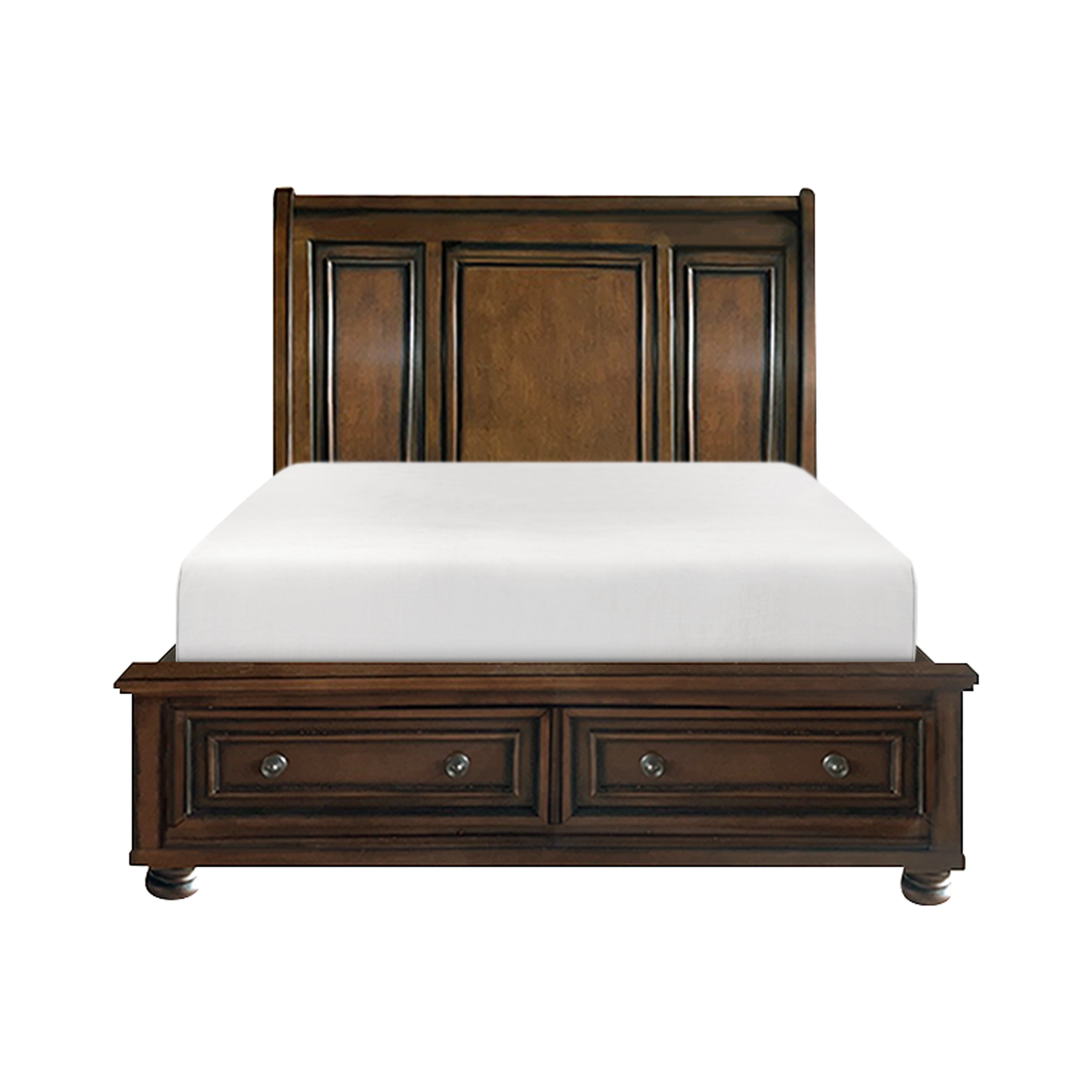2159 Wire brushed Antique brown platform bedroom set
