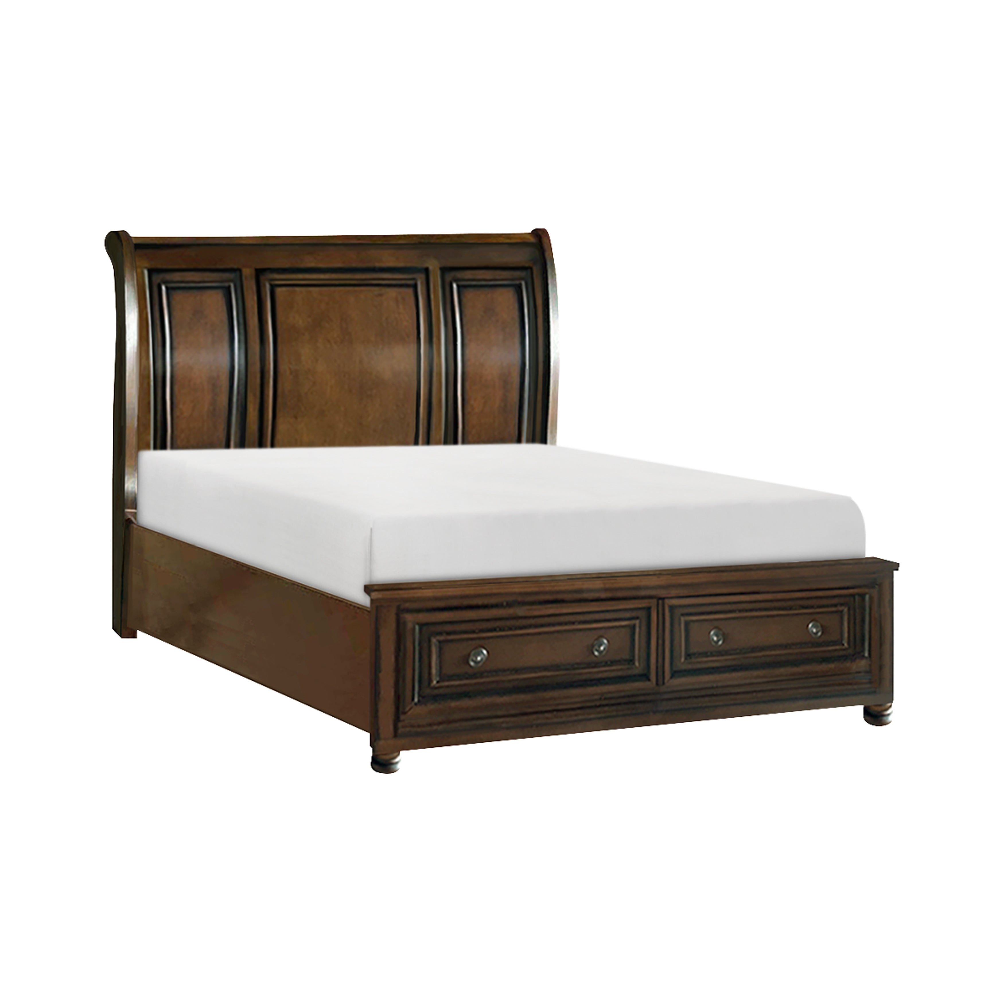 2159 Wire brushed Antique brown platform bedroom set