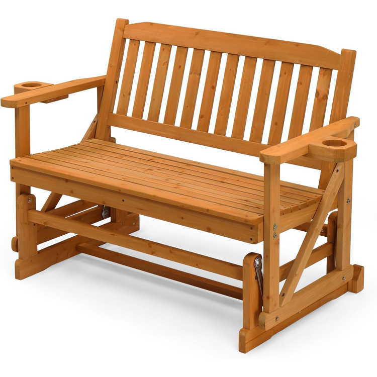 2-Person Outdoor Glider Bench - 2 wood options