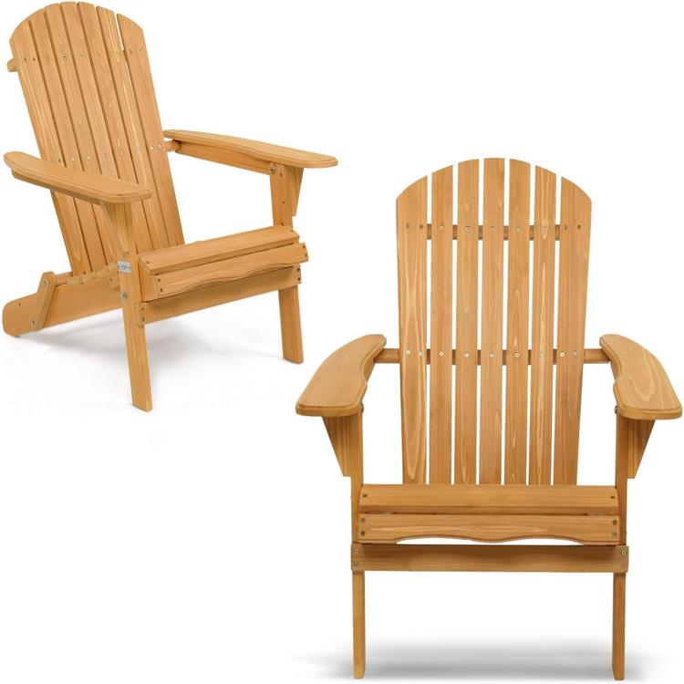 Folding Adirondack Chairs Set of 4 Teak or Black
