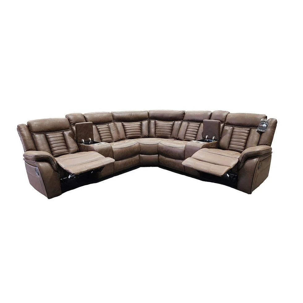 Samuel S4002 Power Reclining Sectional - Brown