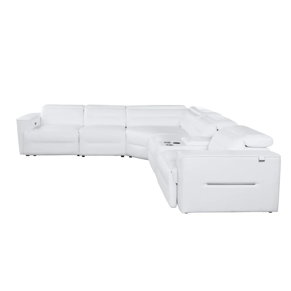 Nexus MI‑1260 Power Reclining Sectional Sofa - White, Light Blue or Brown