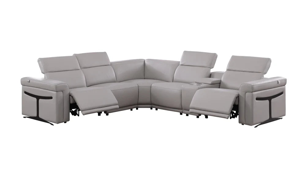 Lucca MI-1112 6-Piece Sectional Sofa - Light Grey