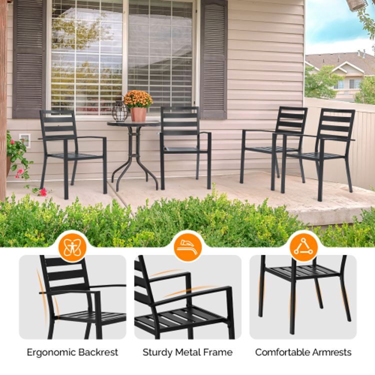 5pcs Outdoor Dining Set Black