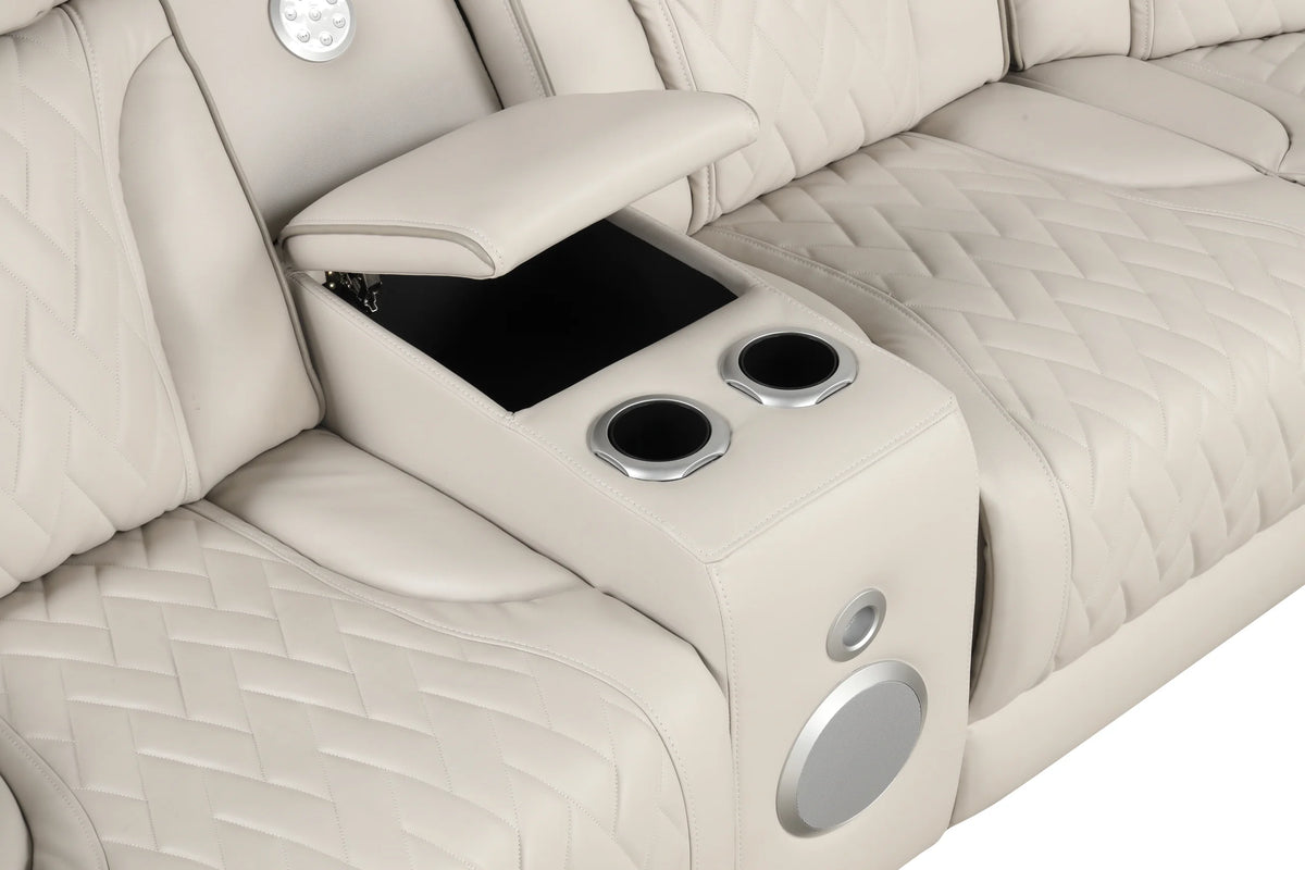 Spain Sand Power Reclining Sectional (Power Headrests) with LED