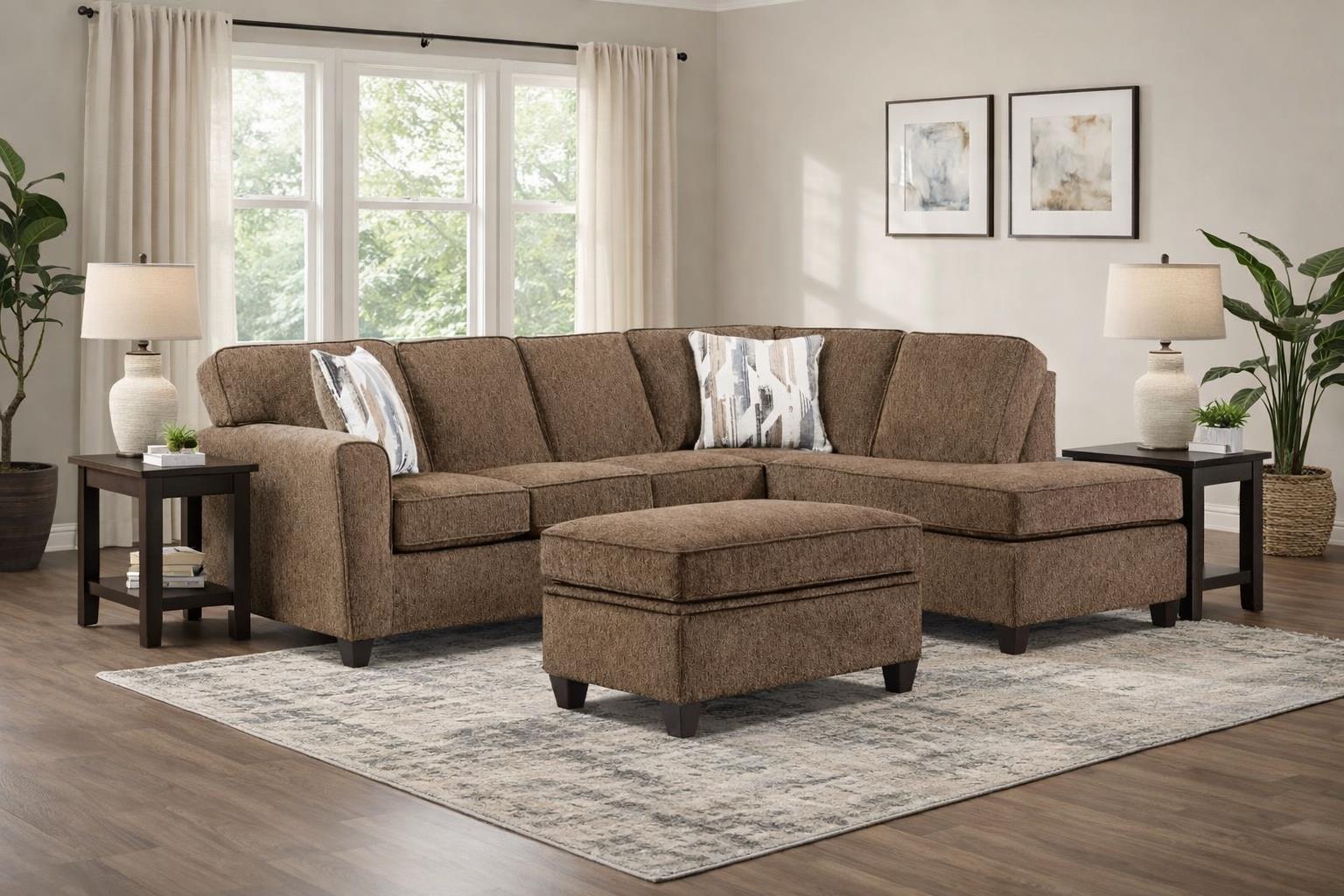 3100 Hero Cappucino sectional by Simmons
