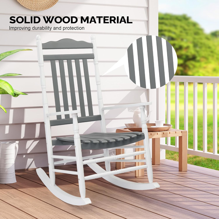 Wooden Outdoor Rocking Chair, multiple colors
