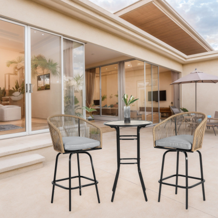 3pcs Outdoor Height Bar Set Grey