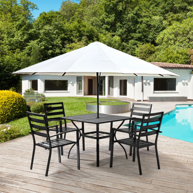 5pcs Outdoor Dining Set Black