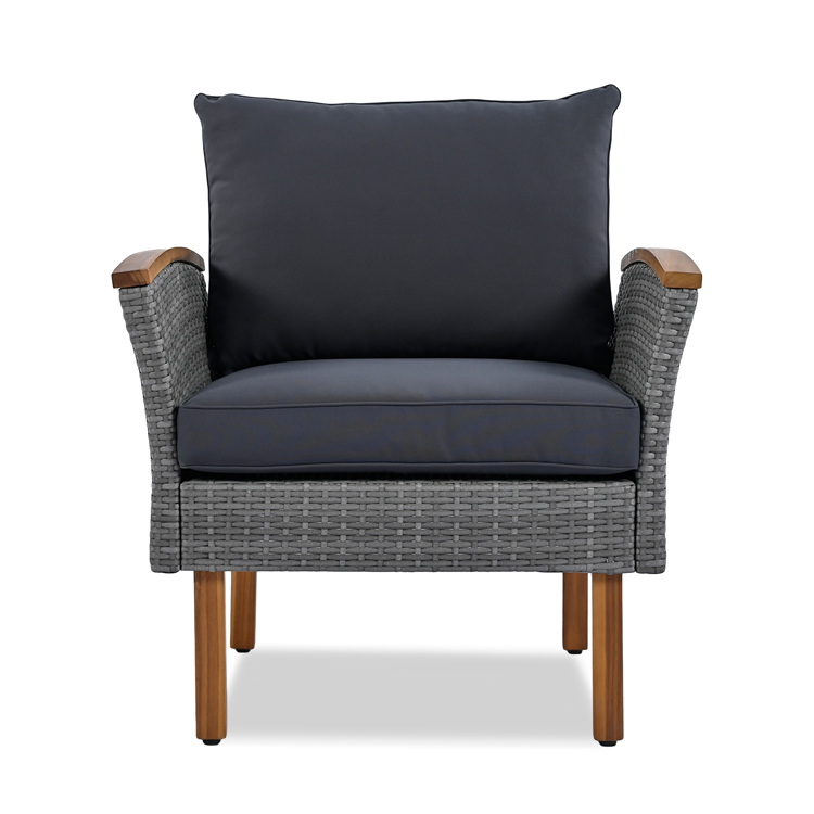 9-Piece Outdoor PE Rattan Patio Furniture Set, Gray