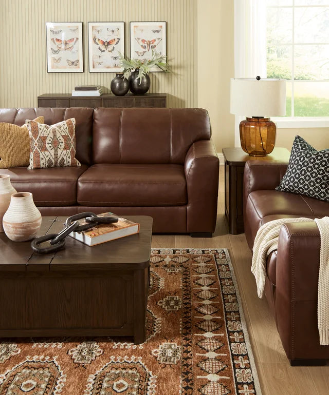 Ashley 729-07 Sofa & Loveseat Set (TOP-GRAIN)