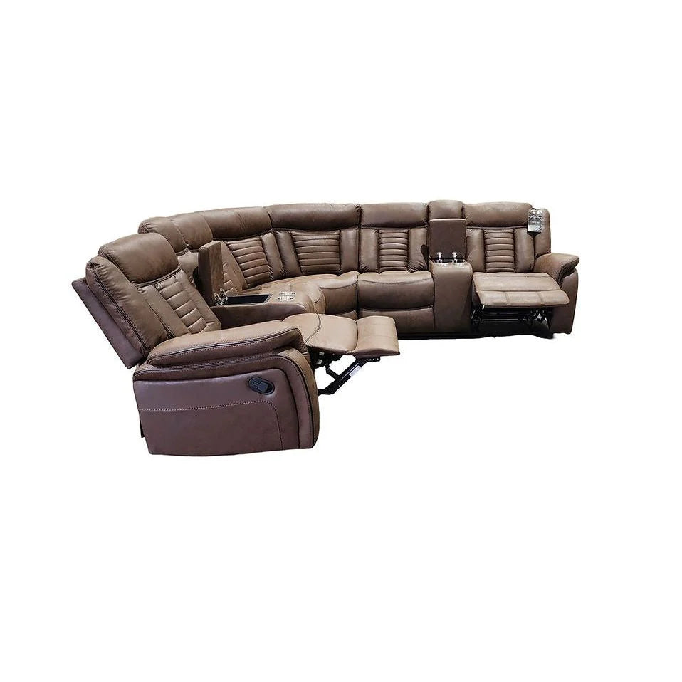 Samuel S4002 Power Reclining Sectional - Brown