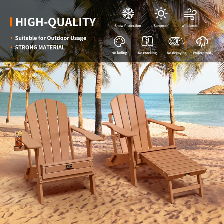 30in Back-Adjustable Folding Chairs Teak